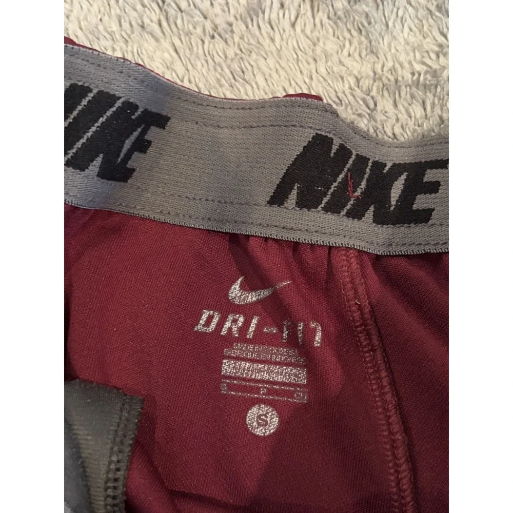 Vintage Nike Team Pants Mens Small Red Maroon Stripe Drawstring Ankle Track